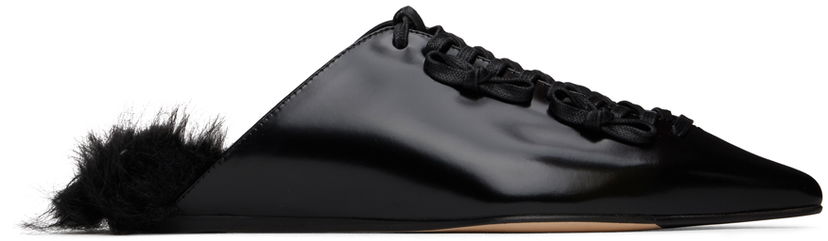 Vaatteet Simone Rocha Simone Rocha Pointed-Toe Faux-Fur Slippers Musta | PMP19F 0740
