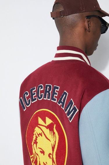 Bomber-takki BBC IceCream ICECREAM Diner Team Varsity Bomber Jacket Burgundia | IC24106, 5