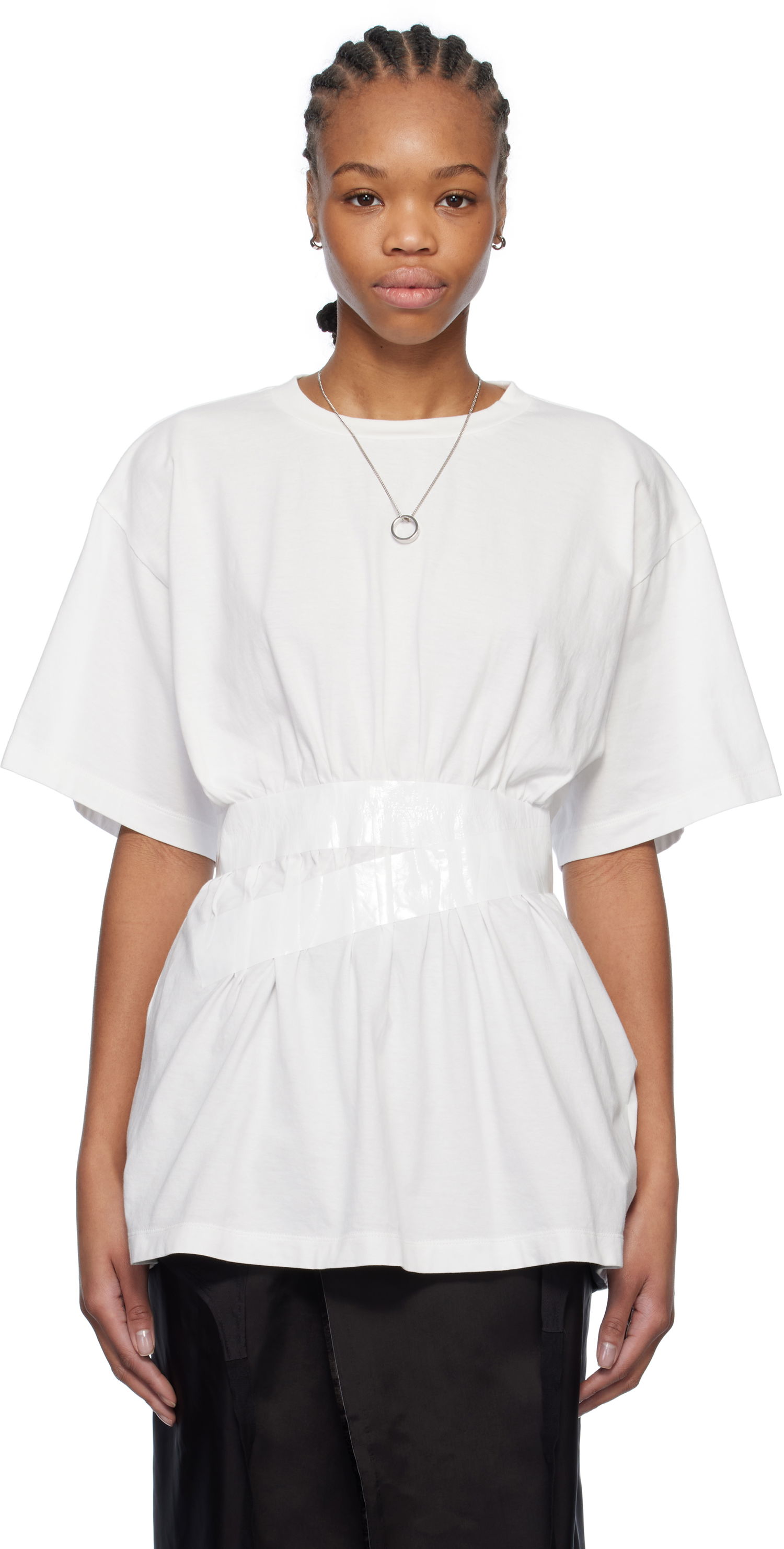 T-paita Maison Margiela MM6 Maison Margiela Taped Jersey T-Shirt Valkoinen | S52GC0335 M20048, 0