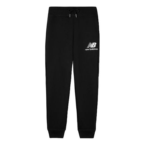 Verryttelyhousut New Balance Essentials Stacked Logo Sweatpants Musta | AMP03558-BK