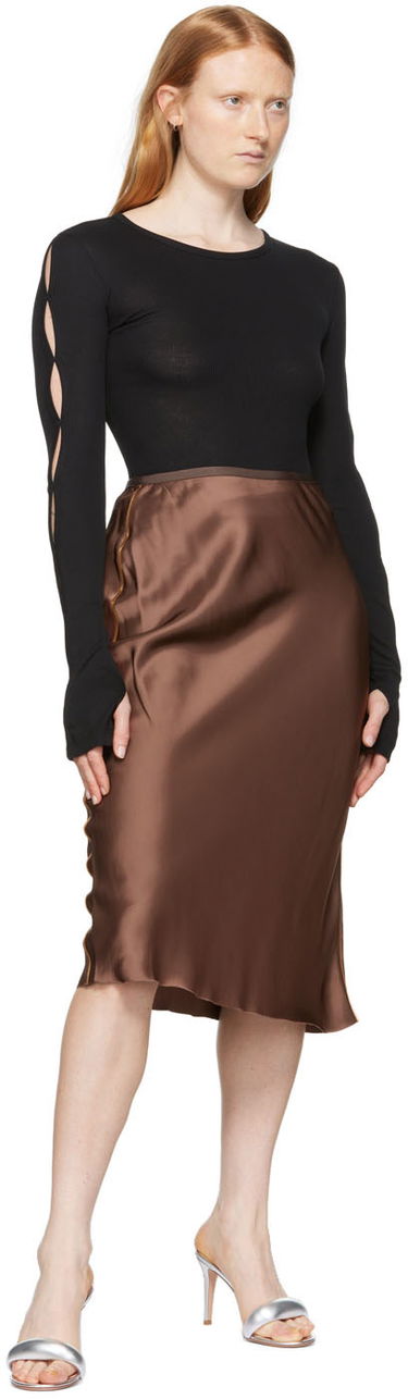 Hame Helmut Lang Helmut Lang Slip Midi Skirt Ruskea | M04HW304, 3