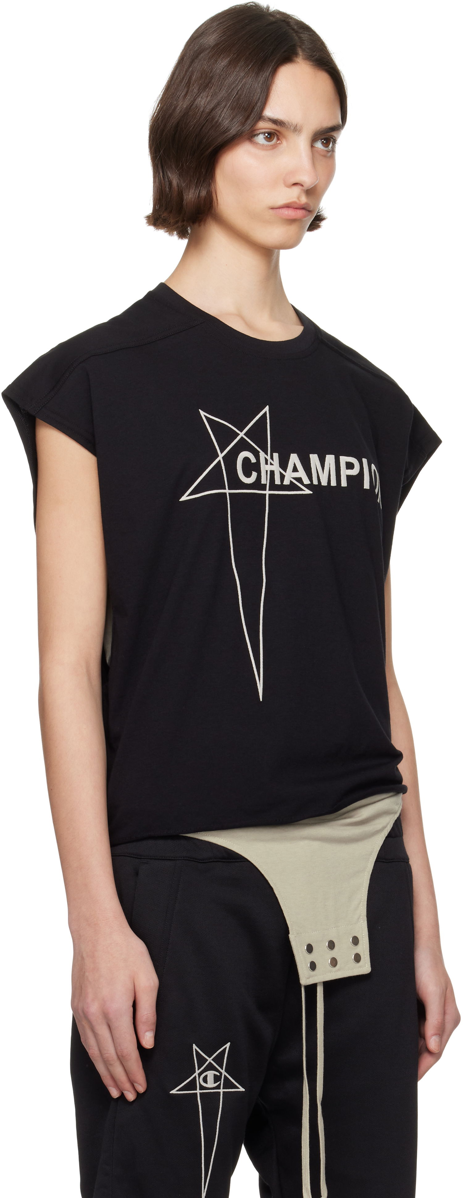 Tankkitoppi Rick Owens Rick Owens Champion Edition Micro Tatlin Tank Top Musta | CW01E1668 CHJG, 1