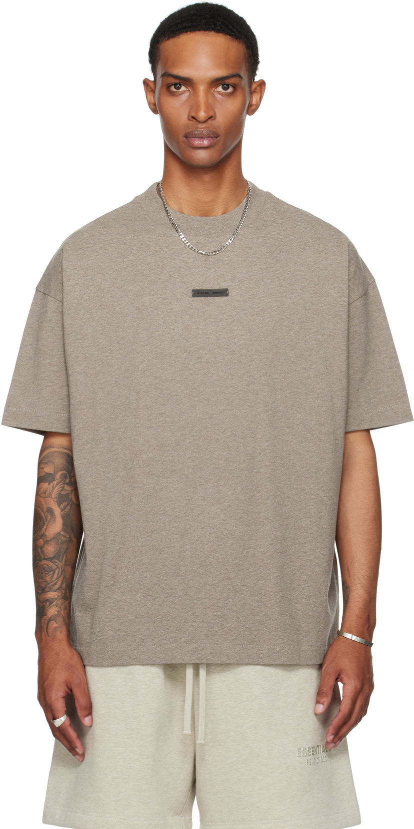 T-paita Fear of God Fear of God ESSENTIALS Classic Fit T-Shirt Harmaa | 125SP254193F