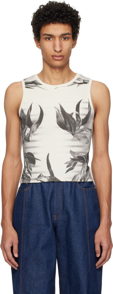 Tankkitoppi Jean Paul Gaultier Jean Paul Gaultier Flower Body Morphing Tank Top Valkoinen | 25/33-F-DB049-J579-010200, 0
