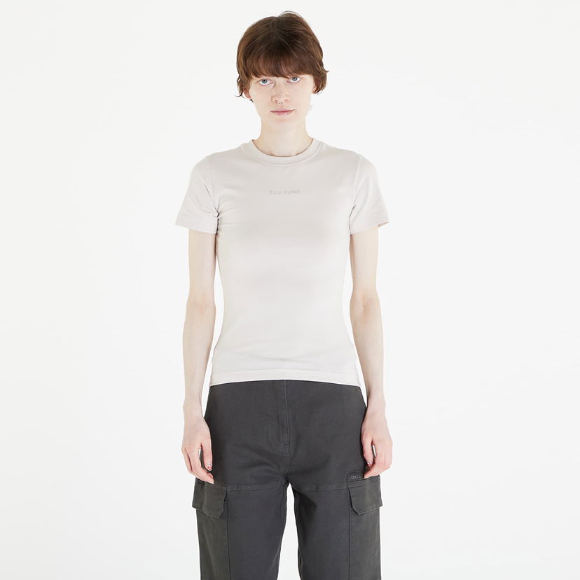 T-paita DAILY PAPER Logotype Fitted Short Sleeve T-Shirt Beige | 2412023