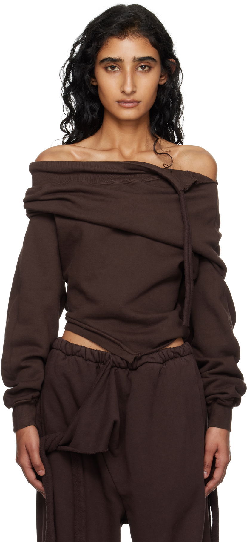 Villapaita Ottolinger Ottolinger Off-Shoulder Slouchy Sweater Ruskea | 115-104615-01