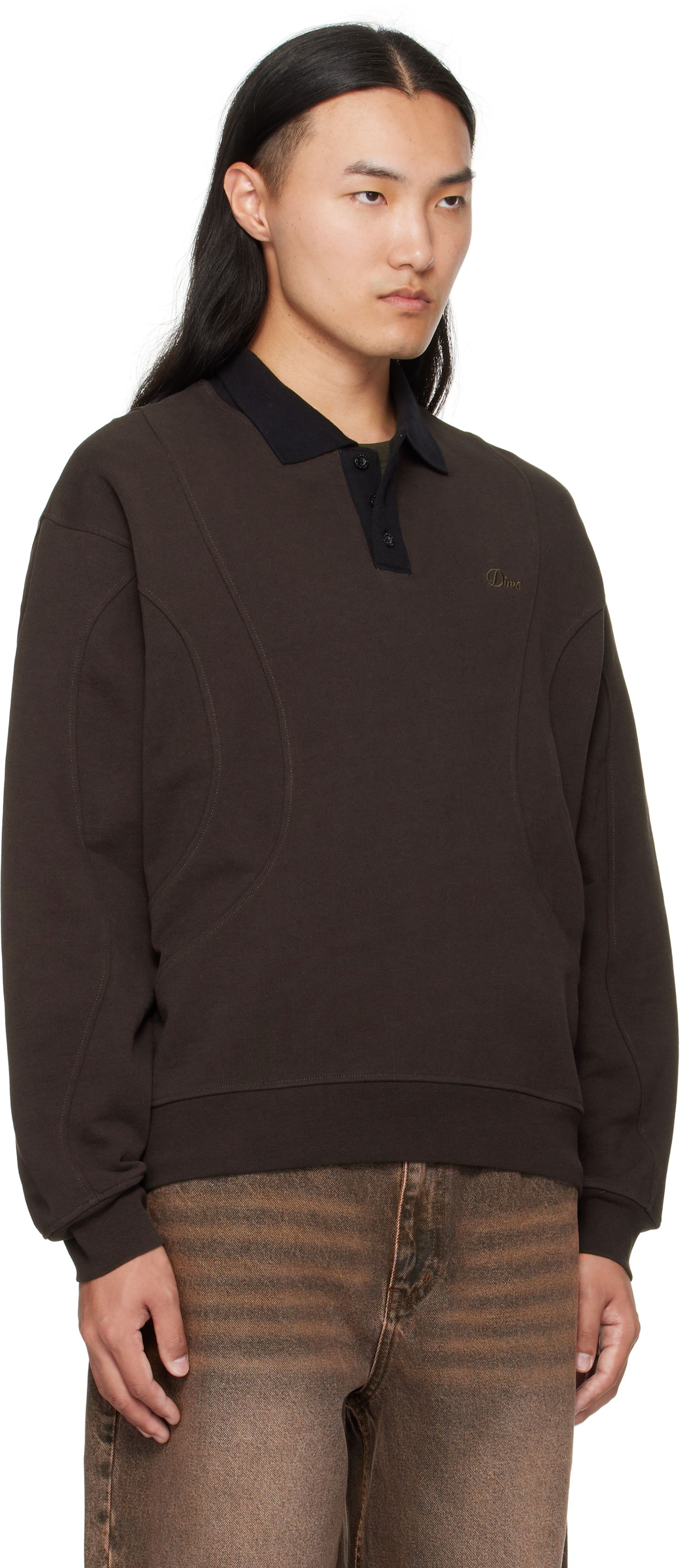 Poolopaita Dime Dime Ruby French Terry Polo Ruskea | DIMEFA255BRW, 1