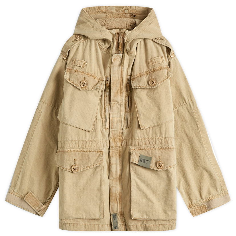 Tuulitakki Neighborhood Ripstop Smock Jacket Beige | 242SPNH-JKM03-BEI
