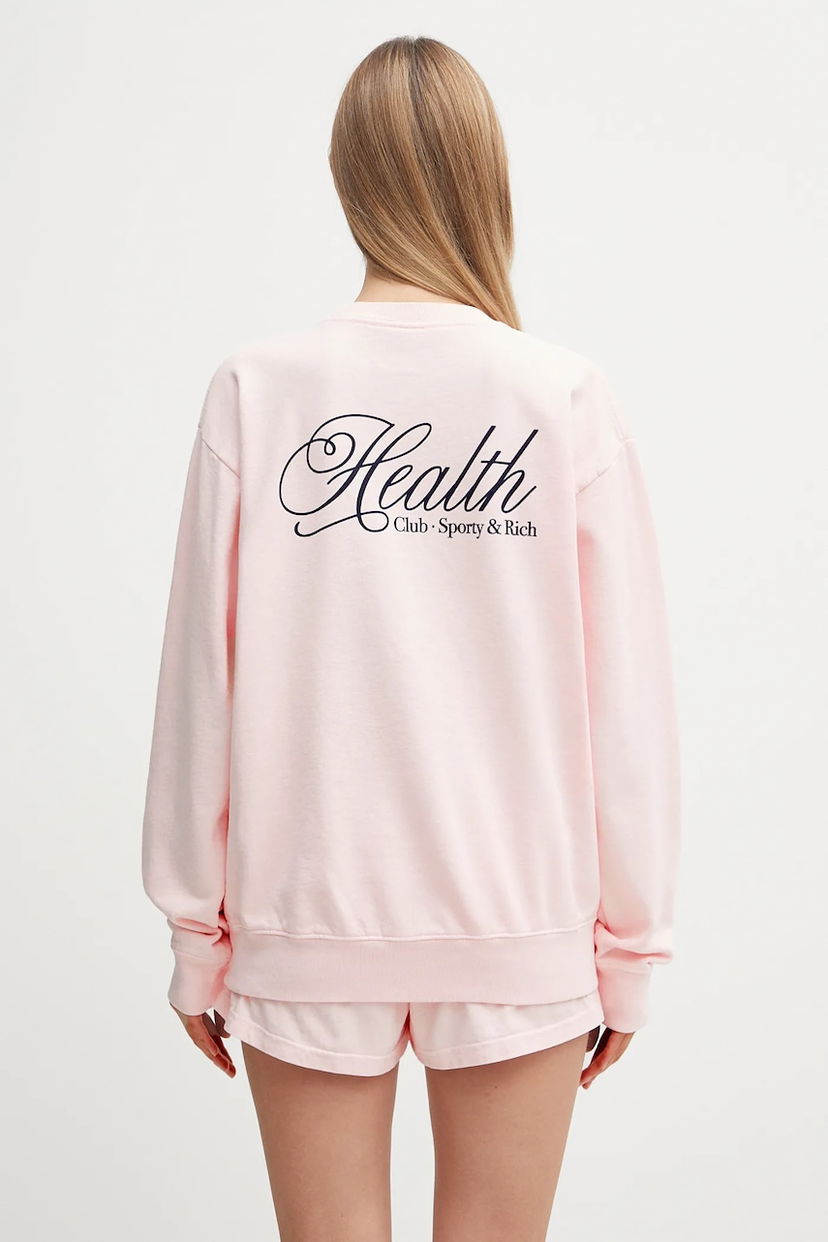 Huppari Sporty & Rich Sporty & Rich Health Script Sweatshirt Vaaleanpunainen | ST071620078P140