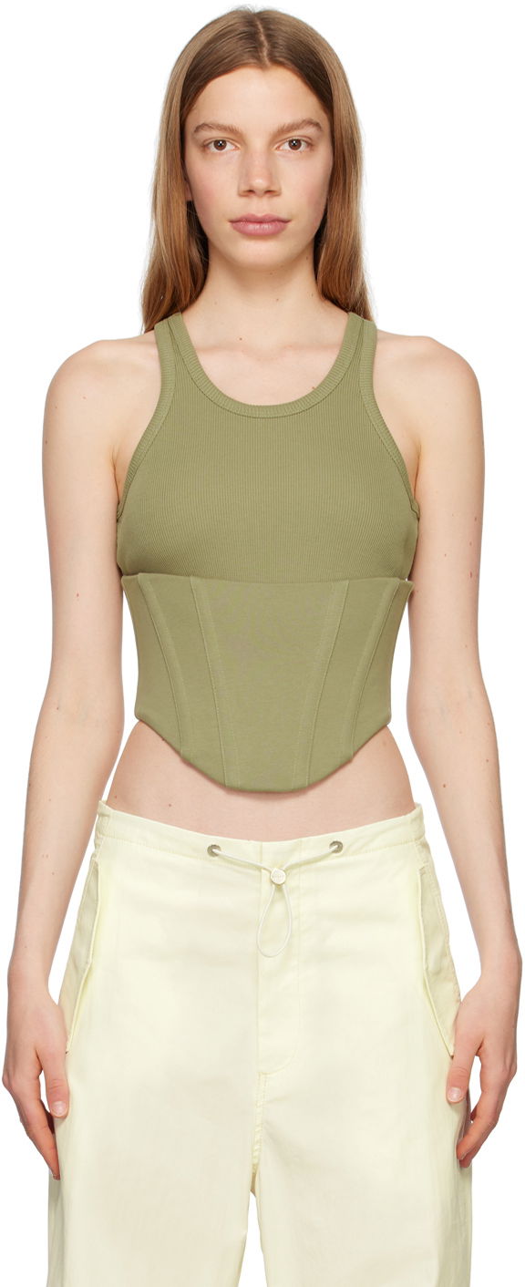 Tankkitoppi Dion Lee Dion Lee Float Ribbed Tank Top Vihreä | C3146P23