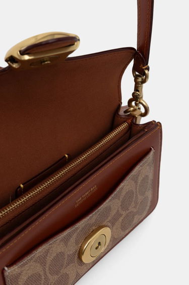 Käsilaukku Coach Brown Leather Shoulder Bag with Removable Strap Ruskea | CY200, 4