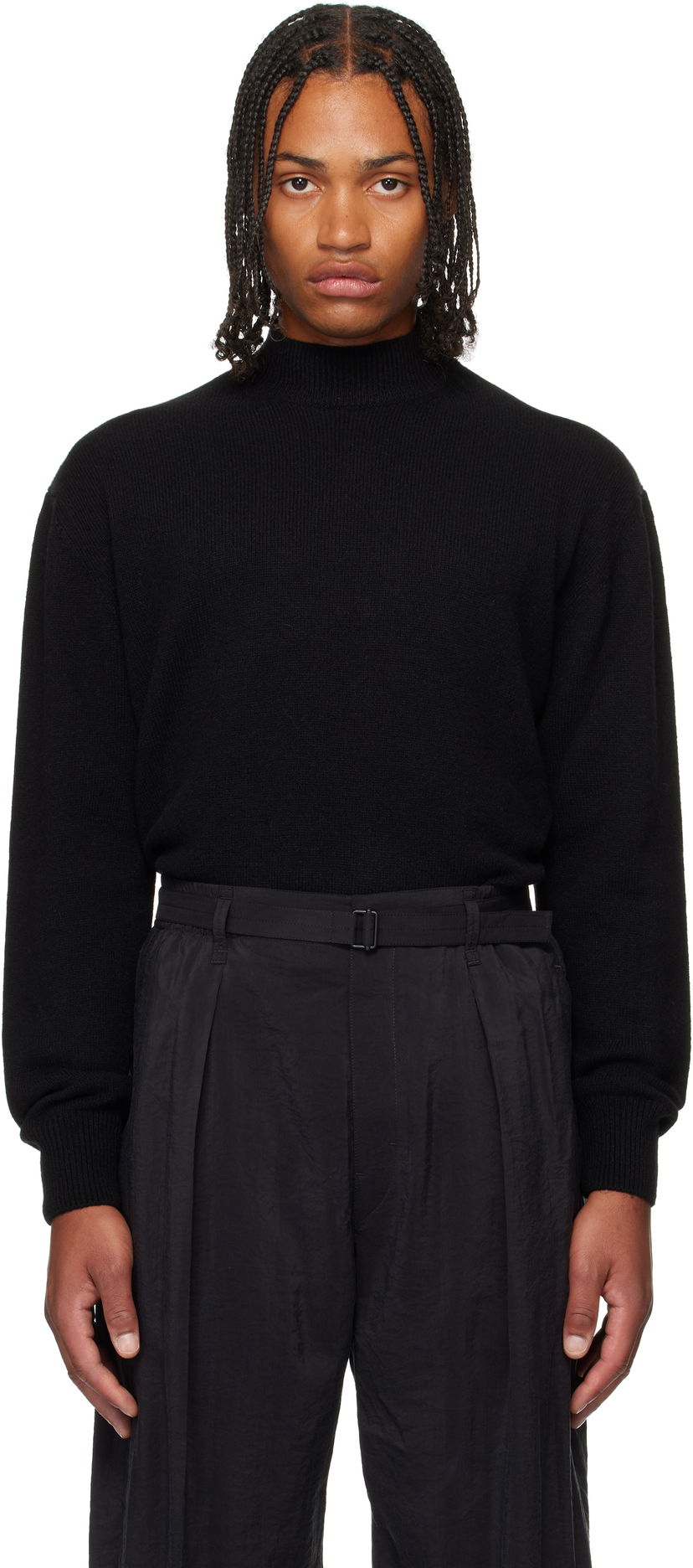 Villapaita LEMAIRE Lemaire Mock Neck Sweater Musta | TO1426 LK1029