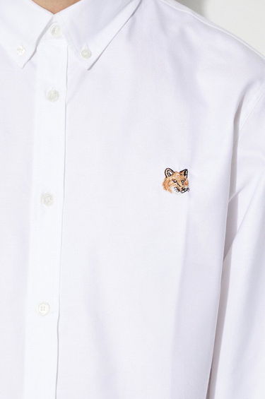 Paita MAISON KITSUNÉ Maison Kitsuné Mini Fox Head Classic BD Shirt - Regular Fit Button-Down Valkoinen | MM00413WC2010, 5