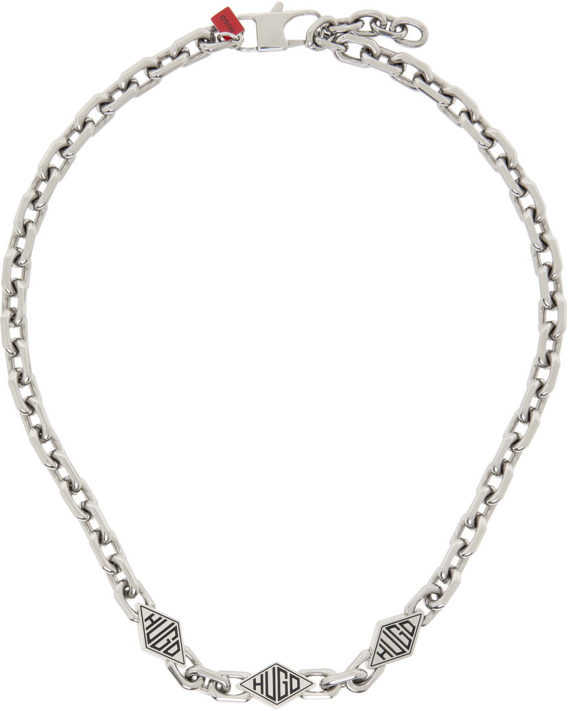 Kaulakoru BOSS Hugo Cable Chain Necklace with Logo Pendants Metallinen | 50538908
