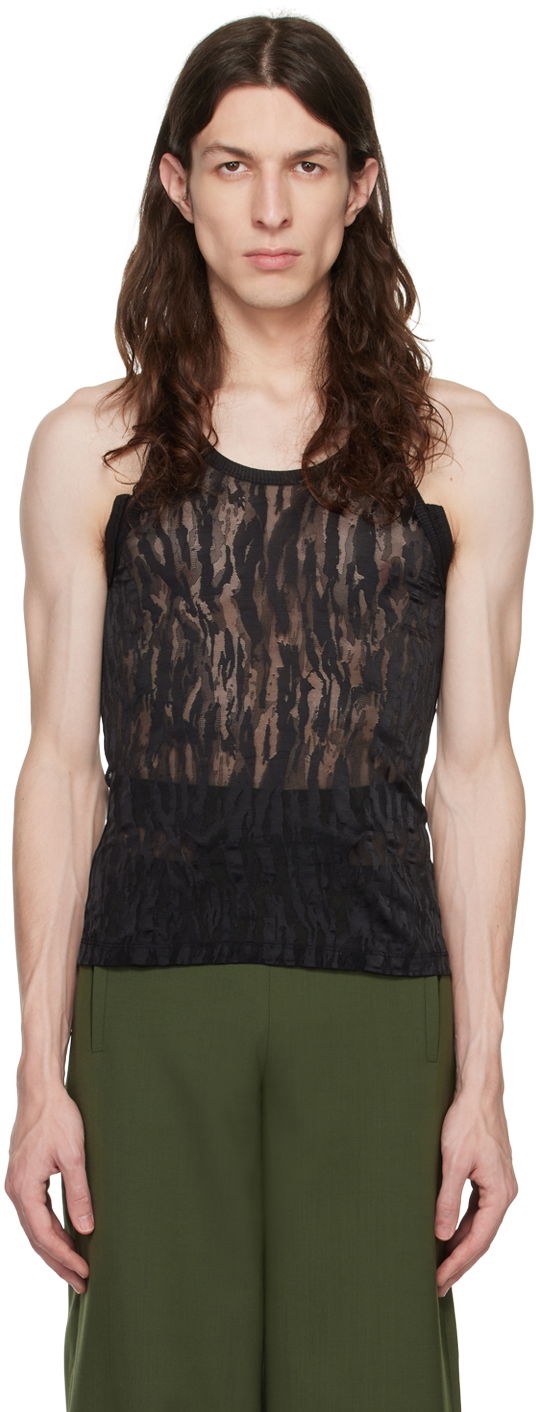 Tankkitoppi Dion Lee Dion Lee Split Tank Top Musta | C3106R23