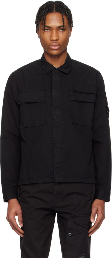 Paita C.P. Company C.P. Company Organic Gabardine Utility Lens Shirt Musta | 18CMSH128A-110143G, 0