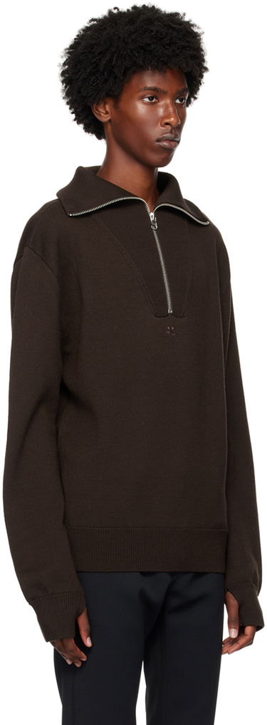 Villapaita Courrèges Wool Quarter-Zip Sweater Ruskea | 324MPU171FI0036, 1