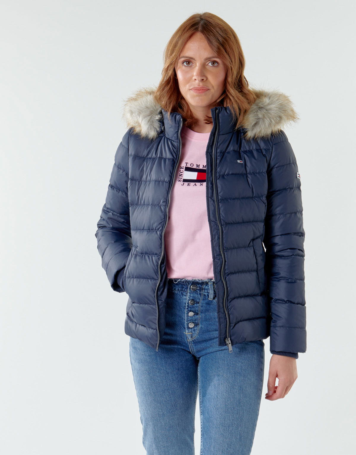 Puffer takki Tommy Hilfiger BASIC HOODED DOWN JACKET Tummansininen | DW0DW14693-C87=DW0DW08588-C87, 1