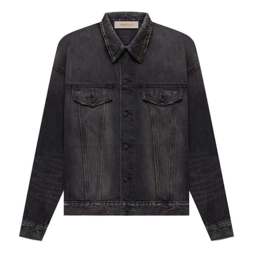 Takki Fear of God Essentials SS22 Denim Jacket Musta | FOG-SS22-291, 0