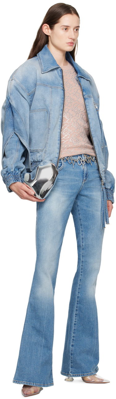 Villapaita Blumarine Pink Crystal Pattern Short Sleeve Sweater Vaaleanpunainen | P422M453A, 3