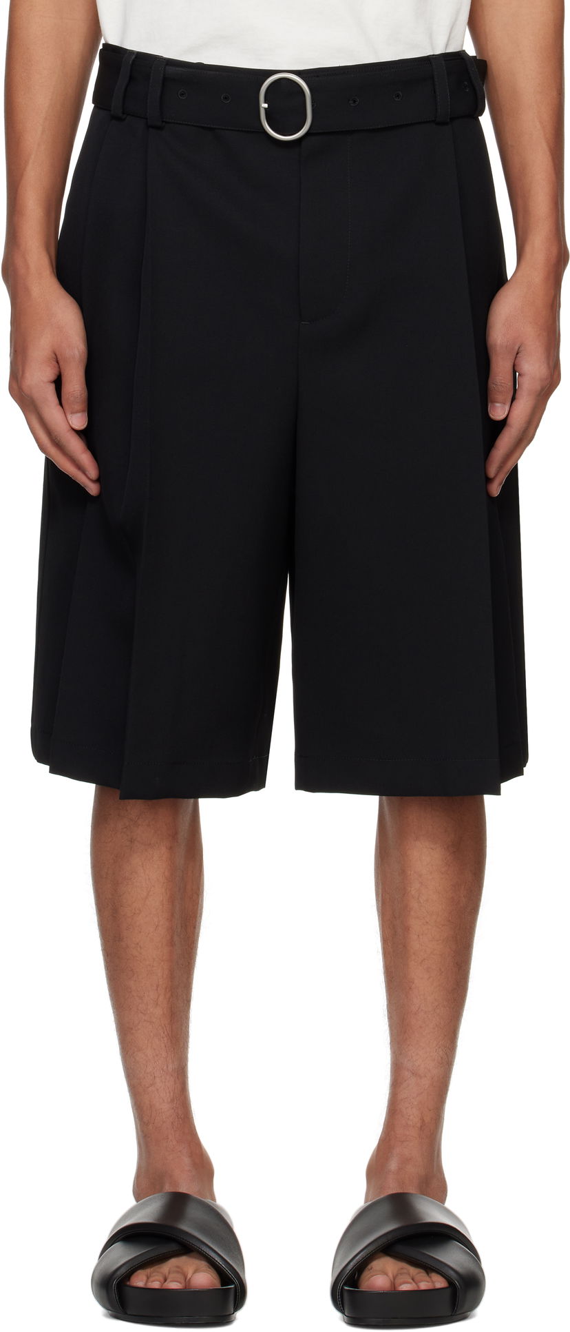 Shortsit Jil Sander Jil Sander Belted Shorts Musta | J22KA0282_J40002
