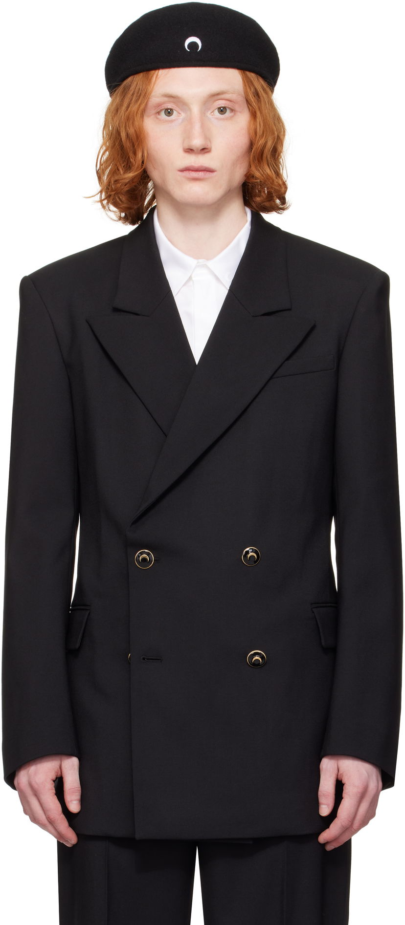 Barett Marine Serre Marine Serre Virgin Wool Twill Fitted Blazer Musta | MJA074A RWOV0001