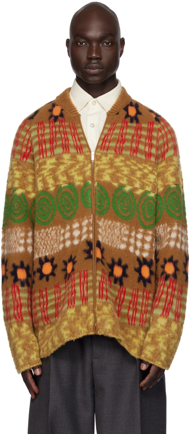 Villapaita ZEGNA Zegnia x The Elder Statesman Zip Cardigan Ruskea | TCS70A6-OWR