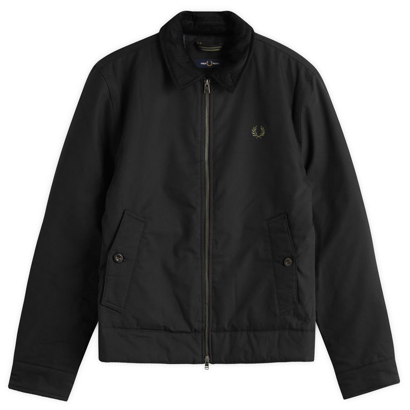 Takki Fred Perry Cotton Caban Jacket, Size Large Musta | J8535-184