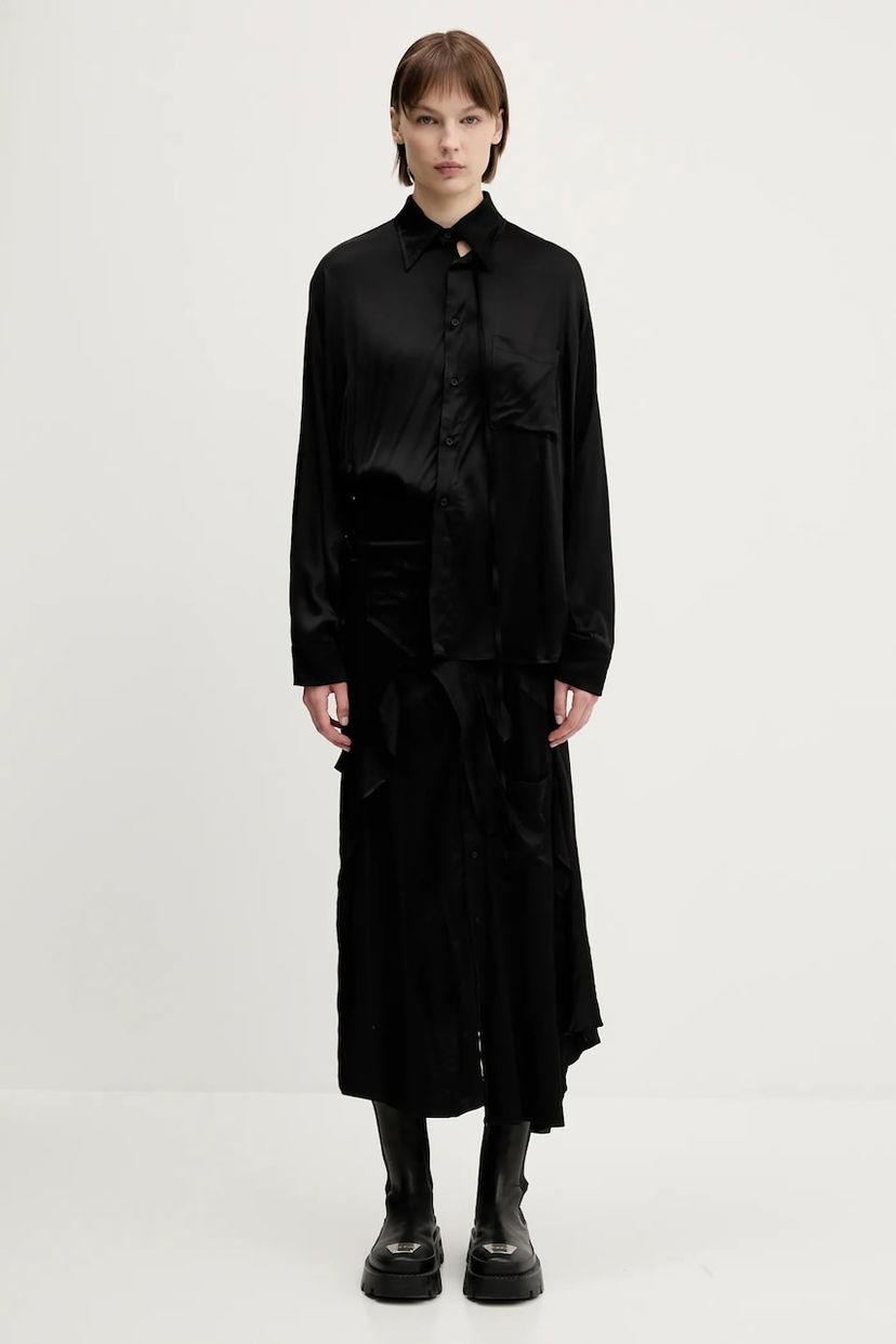 Paita Ottolinger Ottolinger Deconstructed Satin Maxi Dress Musta | 111.501911.02