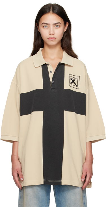 Poolopaita 032C 032c Fainting Cross Oversized Polo Beige | F25-URC-0459-550-W, 0