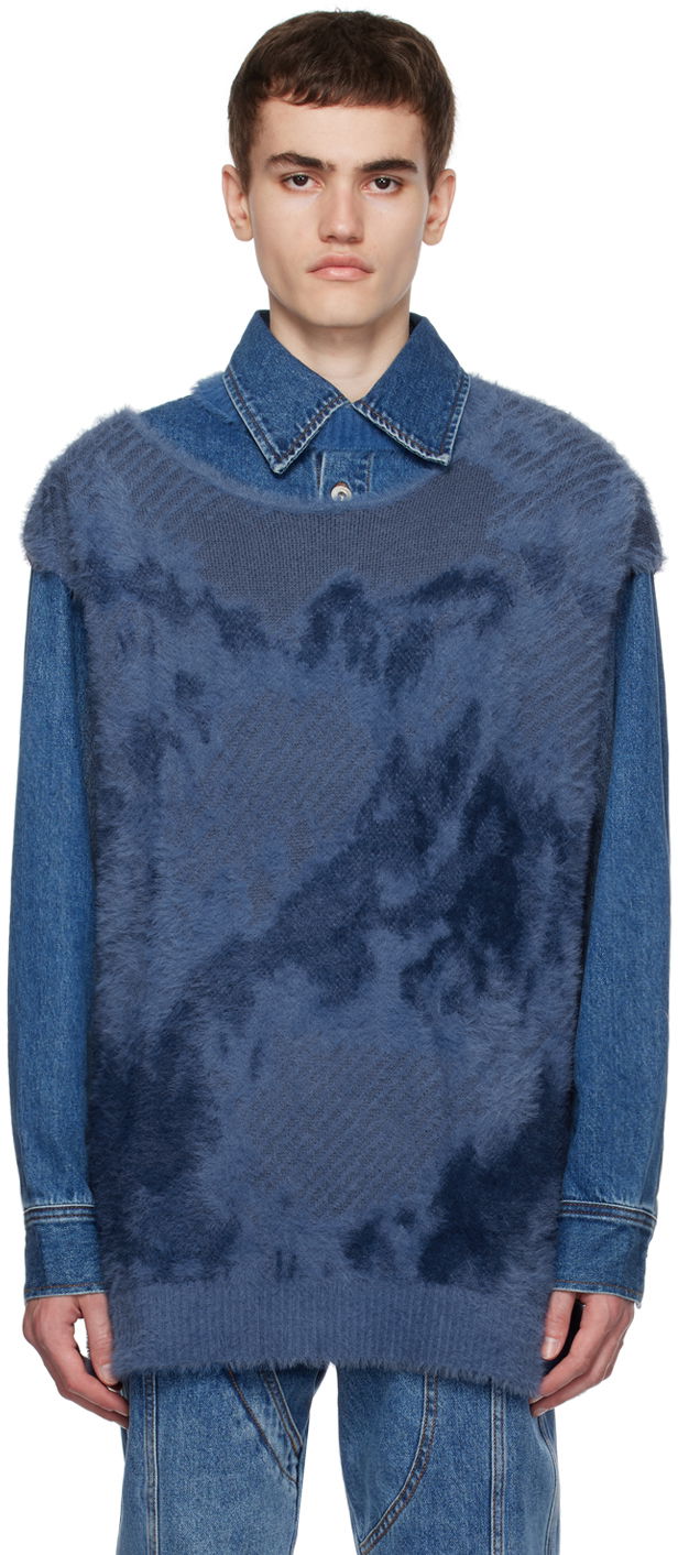 Villapaita Feng Chen Wang Feng Chen Wang Landscape Painting Vest and Denim Jacket Set Sininen | FUF16KT03