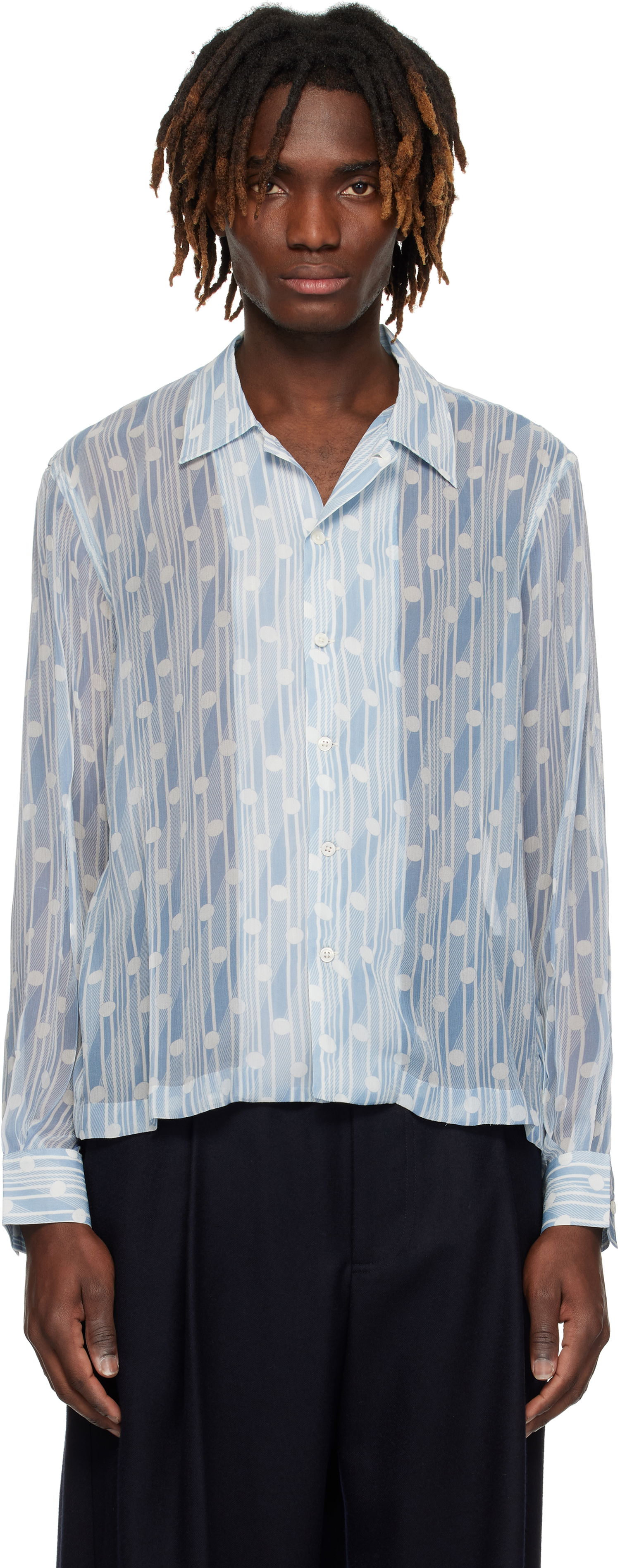 Paita Bode Bode Meridian Print Shirt Sininen | MRS25SH034, 0
