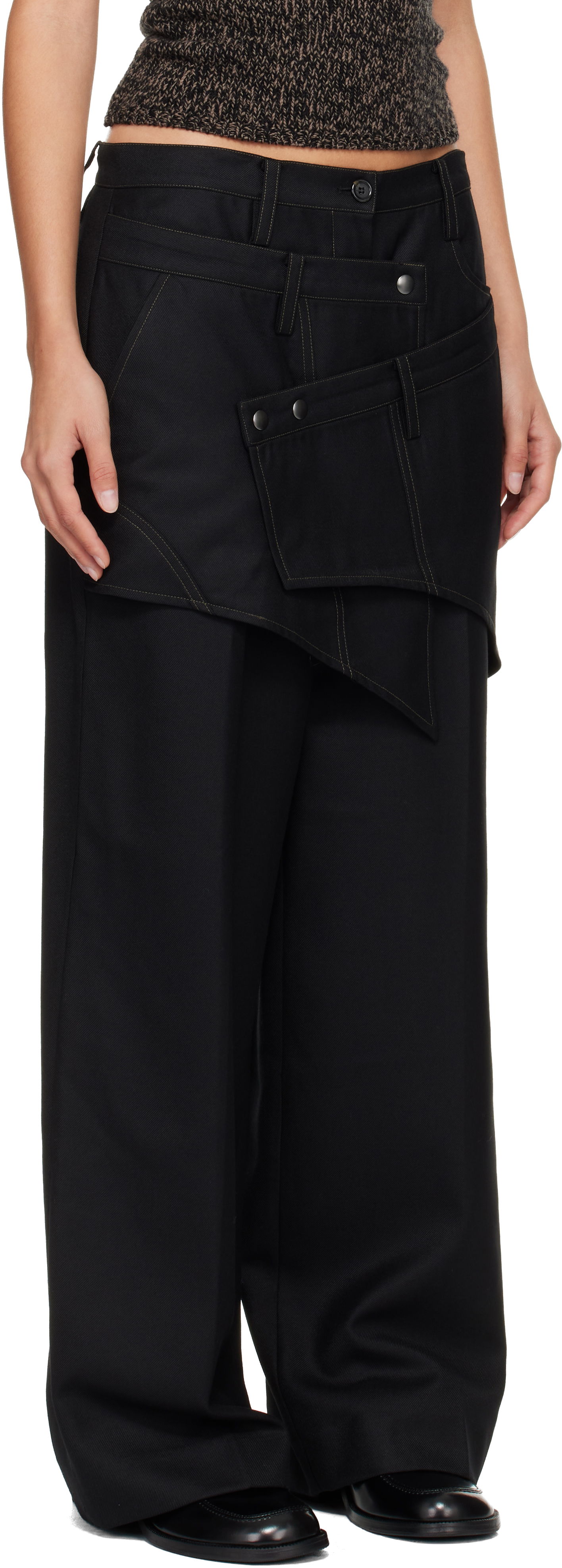 Housut Andersson Bell Crossover Wrap Tailored Trousers Musta | apa862w, 1
