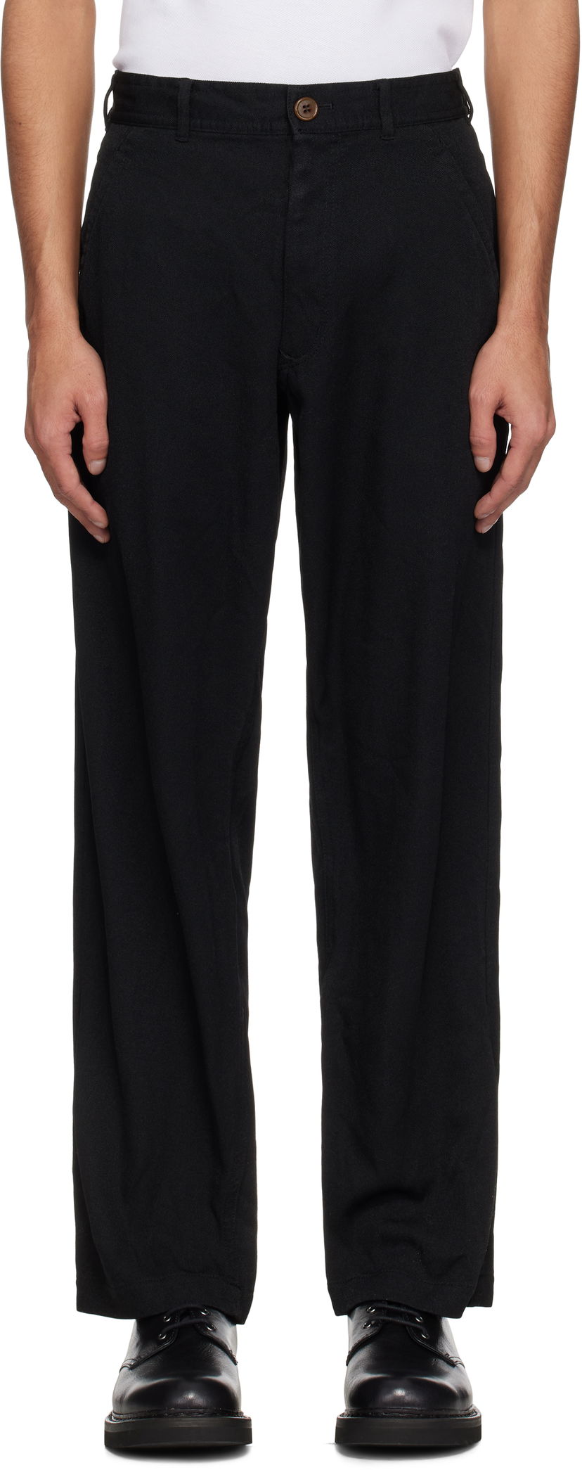 Housut Comme des Garçons Comme des Garçons Shirt Twill Garment Treated Trousers Musta | FO-P505-051