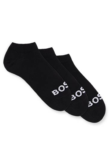 Sukat BOSS BOSS Three-Pack of Ankle Socks with Contrast Logos Musta | 50502073, 0