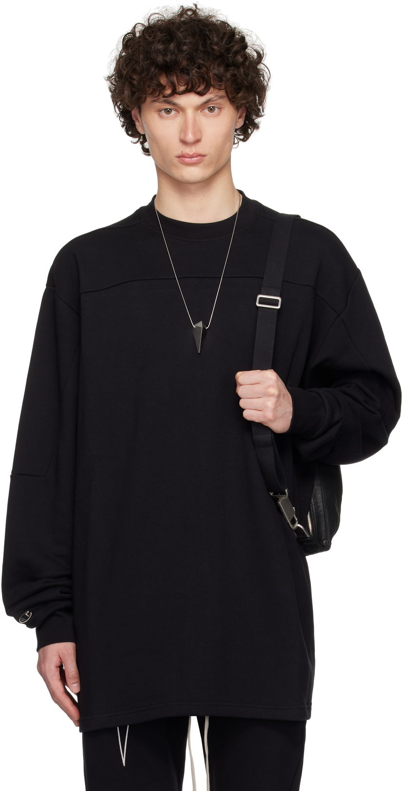 Huppari Rick Owens Rick Owens Champion Edition Girdered Sweatshirt Musta | CM01E1671 CHFE FELPA