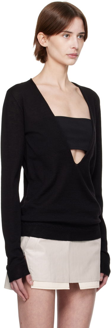 Villapaita Rick Owens Rick Owens Hollywood Xtreme V-Neck Pullover Musta | RP01E7668 M, 1