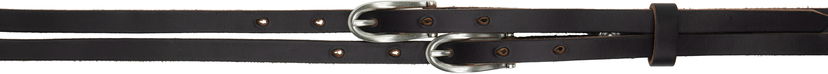 Vyöt OUR LEGACY Our Legacy Twin Tongue Leather Belt Musta | A2258TBC
