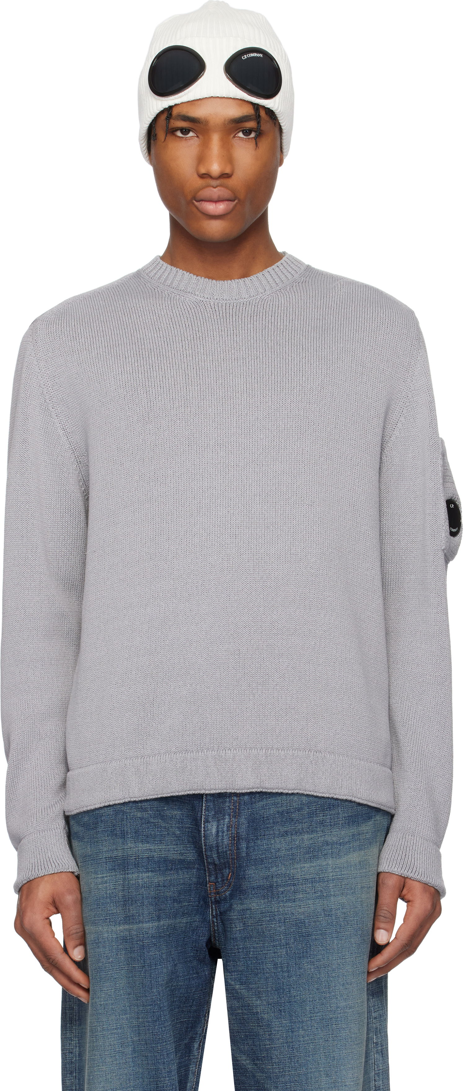 Villapaita C.P. Company C.P. Company Crewneck Lens Knit Sweater Harmaa | 18CMKN077A-110058A, 0