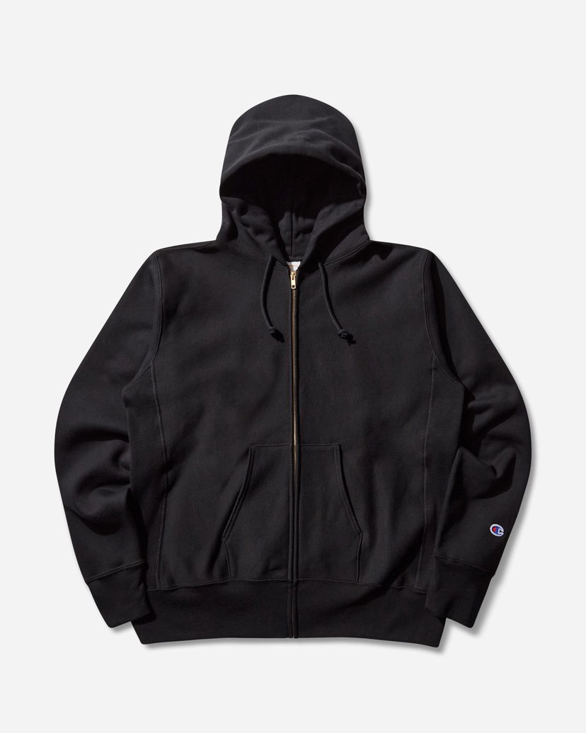 Huppari Champion Made in USA Reverse Weave Zipped Hoodie Musta | 221583 X090