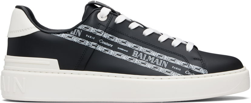 Tennarit ja kengät Balmain B-Court Printed Calfskin Musta | FM1VI288LBFC