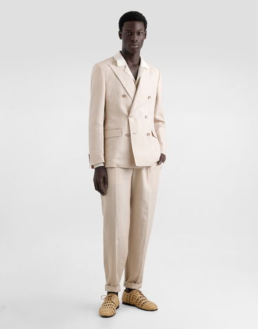 Housut Dolce & Gabbana Dolce & Gabbana Linen Pants with Turn-Ups Beige | GP11XTFU4MCM0722, 1