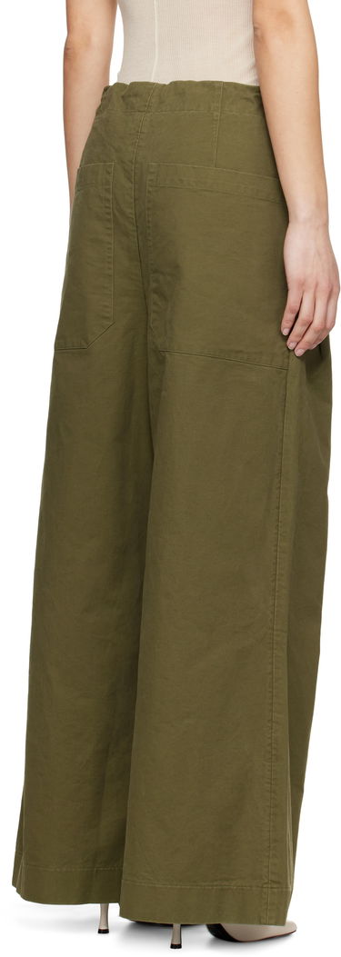 Housut Entire Studios Entire Studios Wares Pleated Wide-Leg Trousers Vihreä | ESU-S25-3007-AR, 2