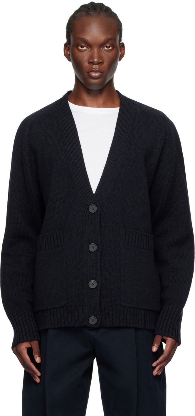 Villapaita Studio Nicholson Studio Nicholson Sen Cardigan Tummansininen | SEN SNM-049