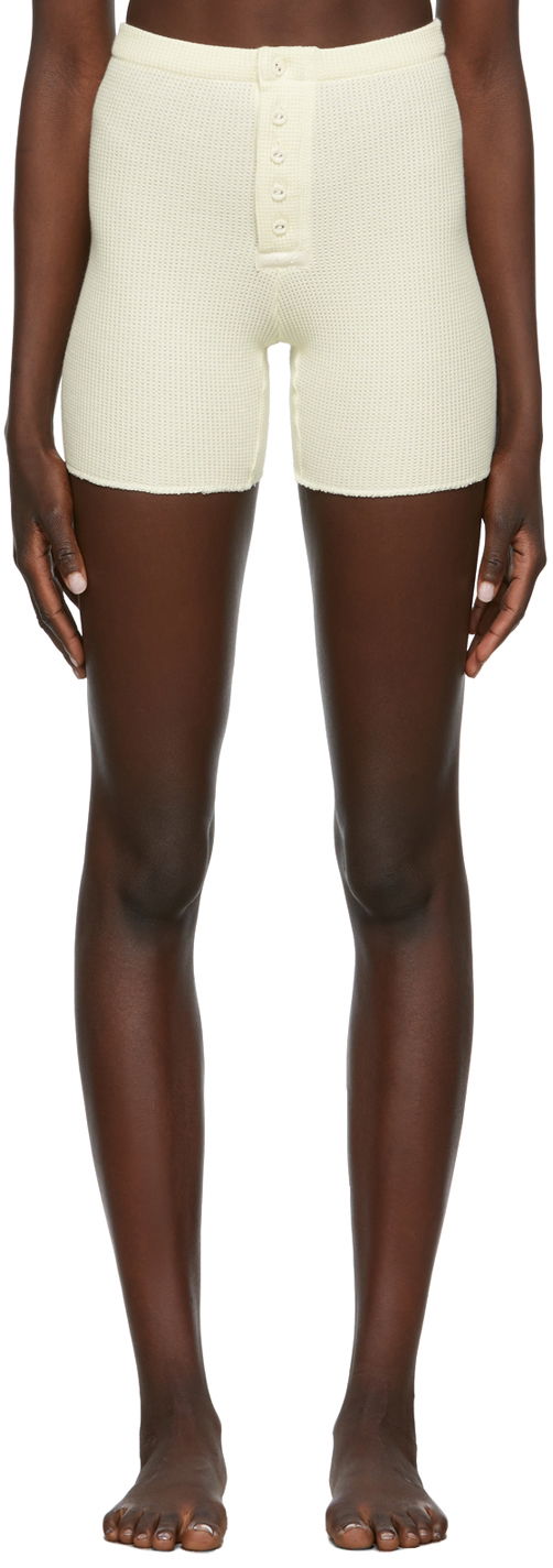 Shortsit SKIMS SKIMS Waffle Boy Shorts Keltainen | AP-SHO-0900