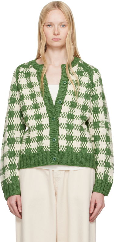 Villapaita YMC YMC Atomic Check Cardigan Vihreä | Q8YAC, 0