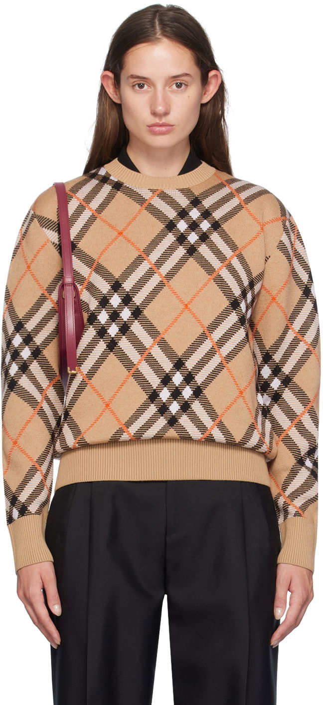 Villapaita Burberry Check Sweater Beige | 8093486