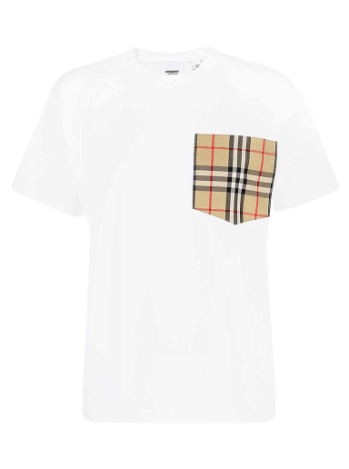 T-paita Burberry Carrick Check Pocket T-Shirt Valkoinen | 8043386