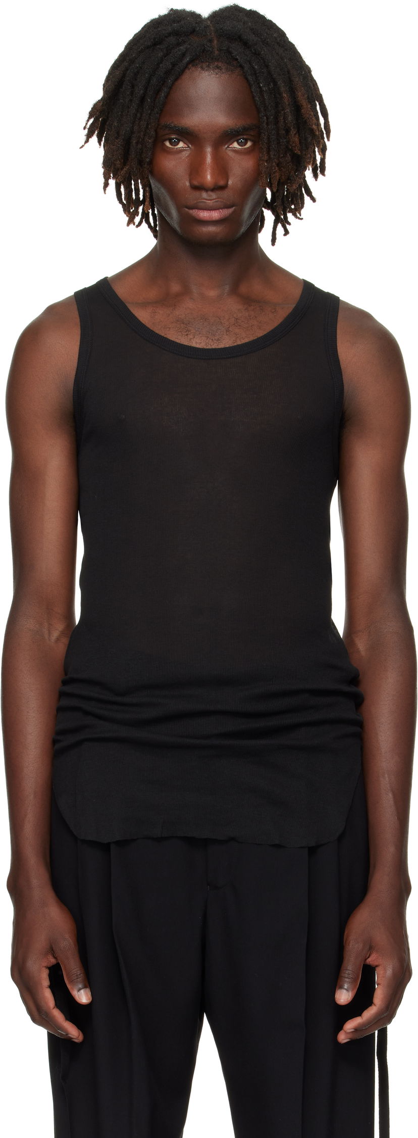 Tankkitoppi Ann Demeulemeester Ann Demeulemeester Boris Ruched Tank Top Musta | B0011785-FA434-099