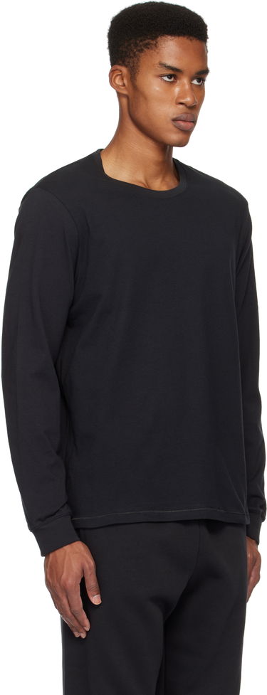 T-paita SKIMS Cotton Classic Long Sleeve T-Shirt Musta | LS-LST-6350M, 1